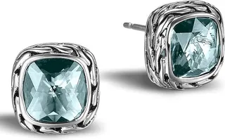Sterling Silver Sky Blue Topaz Stud Earrings
