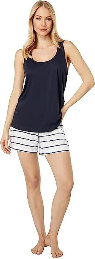 Hanro Laura Short Pajama (Cheerful Stripe) Women's Pajama Sets