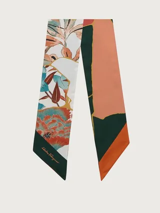 Ferragamo Women Kintsugi print twilly band Green