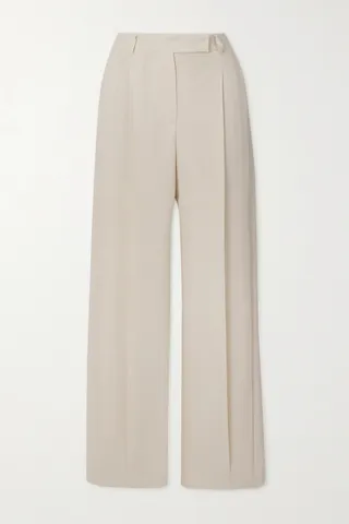Brunello Cucinelli - Pleated Woven Straight-leg Pants - White