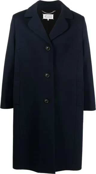 Single-Breasted Wool-Blend Coat