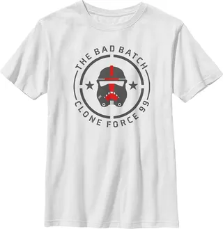 Boy's Star Wars: The Bad Batch Clone Force 99 Badge T-Shirt - White - Medium