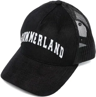 Embroidered-Slogan Corduroy Cap