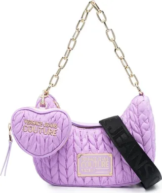 Faux-Leather Matelassé Shoulder Bag