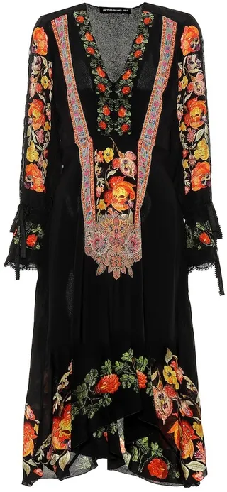 Printed silk dress
