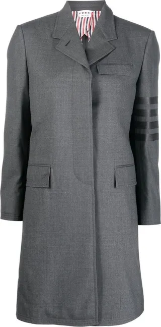 4-Bar stripe wool coat