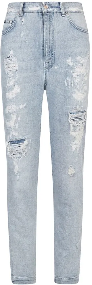 Audrey ripped high-waisted jeans