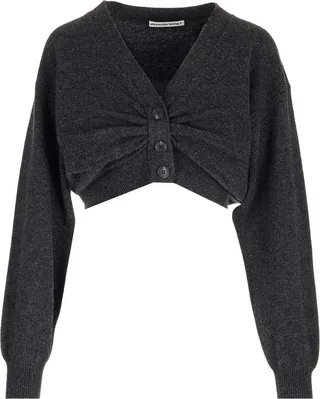 Alexander Wang Draped-Placket V-Neck Cardigan