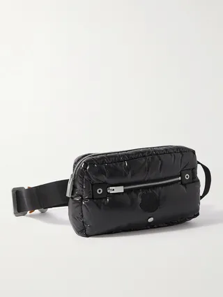 6 Moncler 1017 ALYS 9SM Leather-Trimmed Nylon Down Belt Bag