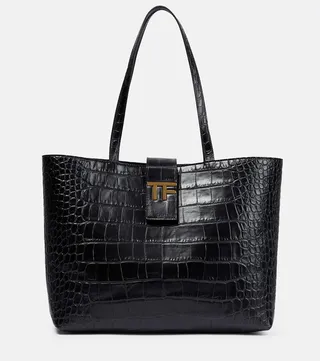 TF Small leather tote bag