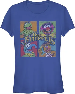 Junior's The Muppets Character Panel T-Shirt - Royal Blue - Small