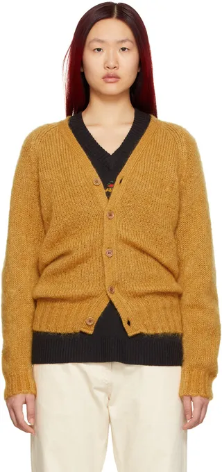 YMC Tan Mohair Sid Cardigan