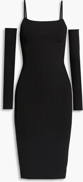 Convertible ribbed-knit dress
