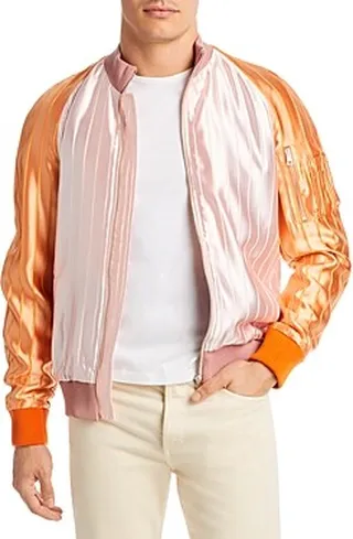 Winnie New York Silk & Wool Satin Bomber Jacket