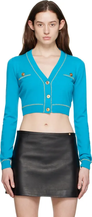 Versace Blue Medusa Cardigan