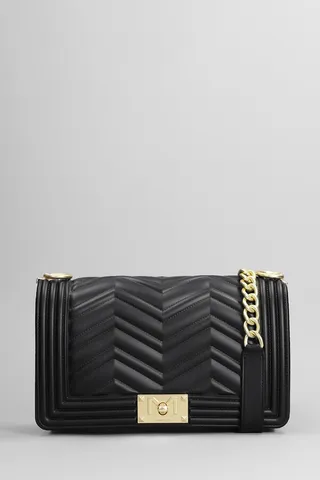 Flat Manhattan M Shoulder Bag In Black Pvc