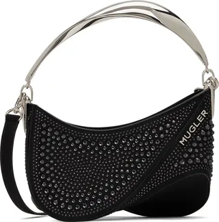 Mugler Black Small Spiral Curve 01 Bag