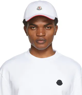 Moncler White Logo Cap