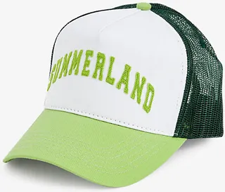Mens Green Summerland Text-appliquéd Cotton-blend Baseball cap