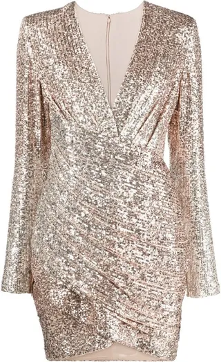 sequinned V-neck dress