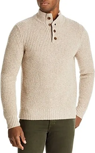 Faherty Ribbed Quarter Button Sweater