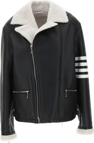Thom Browne 4-Bar Striped Zipped Jacket