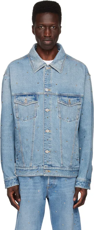 Valentino Blue Rockstud Denim Jacket