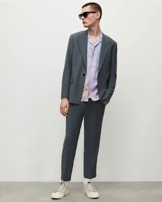 Berto Cropped Relaxed Pants - Smoke Blue