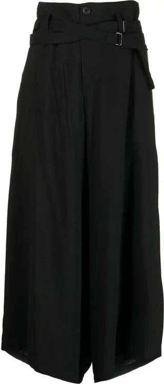 Asymmetric Cropped-Leg Trousers