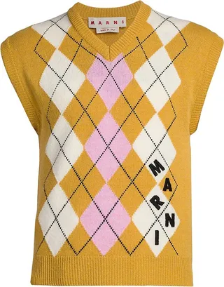 Argyle V-Neck Sweater Vest