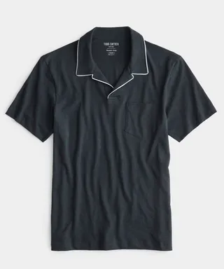 Made in L.A. Tipped Montauk Polo in Railings