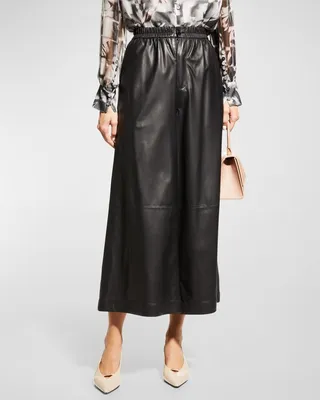 High-Rise Leather Culottes