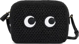 Eyes raffia cross body bag