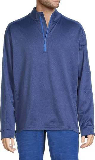 Waffle Knit Zip Up Pullover