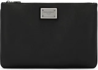 Logo-Plaque Clutch Bag