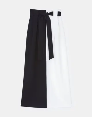 Finesse Crepe Color Block Ankle Skirt