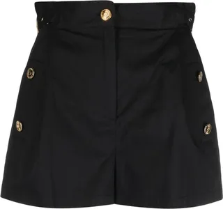 Buckle-Embellished High-Waisted Shorts