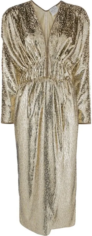 Metallic Leopard-Print Dress