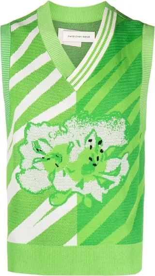 Patterned-Jacquard Vest