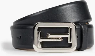Double T leather belt