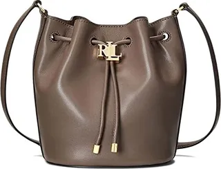 LAUREN Ralph Lauren Leather Medium Andie Drawstring Bag (Truffle) Handbags