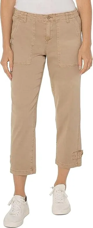 Liverpool Utility Crop Cargo with Cinched Leg (Biscuit Tan) Women's Casual Pants