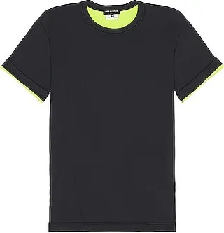 COMME des GARCONS Homme Plus Two Tone Tee in Black