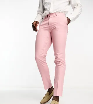 Jack & Jones Premium slim suit pants in dusky pink