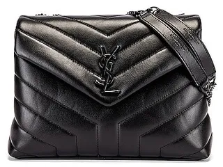 Saint Laurent Small Loulou Chain Bag in Black