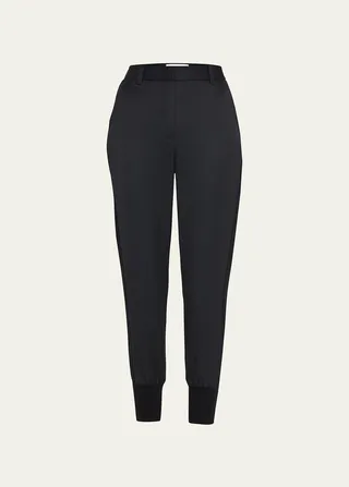 Cropped Wool Jogger Pants