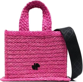 Logo-Patch Raffia Tote Bag