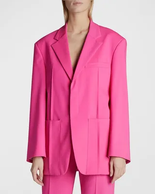 Dhomme Pintuck Single-Breasted Jacket
