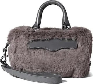 Rebecca Minkoff MAB Bittie Faux Fur Crossbody (Anthracite) Handbags