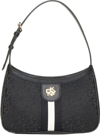 Logo Plaque Monogram Printed Shoulder Bag